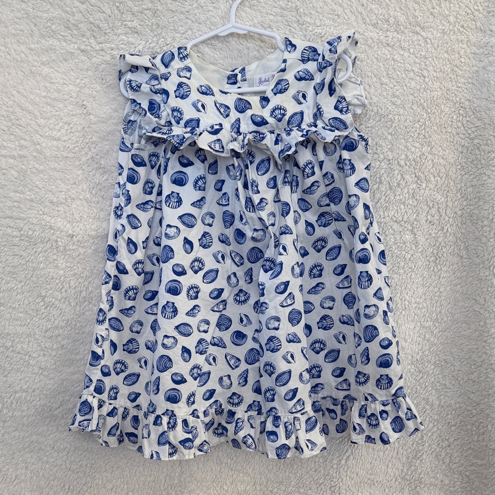 Rachel Riley Blue and White Patterned Dress
